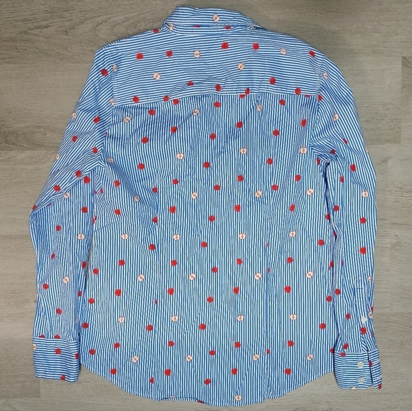 J. Crew womens Re-imagined blue stripe teacher school apple button down size s - Picture 7 of 7